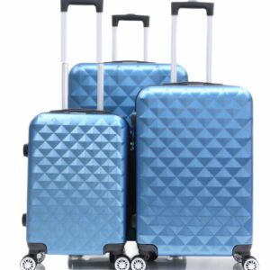 set Valize de călătorie Trolere 20/24/28inch cu roți albastru - Image 1