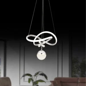 Spiral LED Chandelier, Dimmable, Black/White, Modern Design - Image 1
