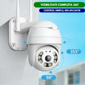 Set 2 Smart Camera Wifi de Exterior, Senzor de Miscare, Night Vision, Vizualizare Live pe Telefon - Image 2