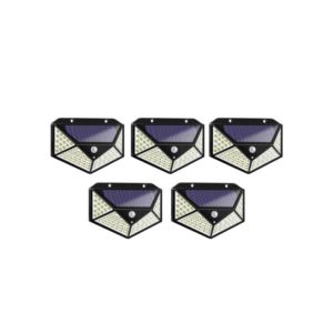 Set 5 Lampi ULTRA 100 LED Solare cu senzor de miscare si lumina 3 moduri ILUMINARE