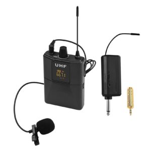 Sistem de microfon fără fir UHF cu microfon Body-pack Transmițător și receptor Mufă de 6,35 mm cu adaptor de 3,5 mm pentru difuzor - Image 2
