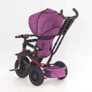 Tricicleta 4 in 1 rotativa cu pozitie de somn Little Bird pink/mov - Image 3