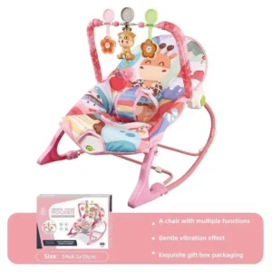 Rocking chair, baby rocker, 2 in 1, convertible into a chair, metal frame, 0-18 kg, Pink