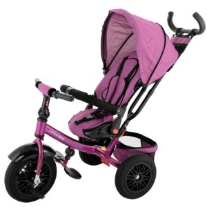 Tricicleta 4 in 1 rotativa cu pozitie de somn Little Bird pink/mov - Image 1