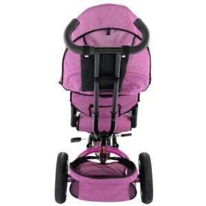 Tricicleta 4 in 1 rotativa cu pozitie de somn Little Bird pink/mov - Image 6