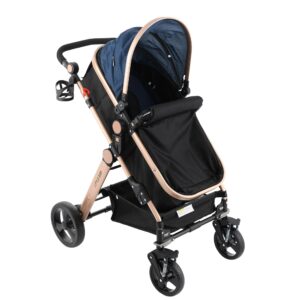 Little Bird babakocsi, lengéscsillapítókkal, világoskék 2 az 1-ben kabrió landou-sport - Image 6