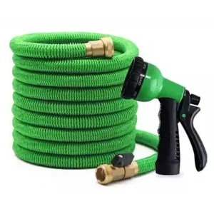 Furtun de gradina, flexibil si extensibil, cap de prindere, 7,5-37 m, verde - Image 1