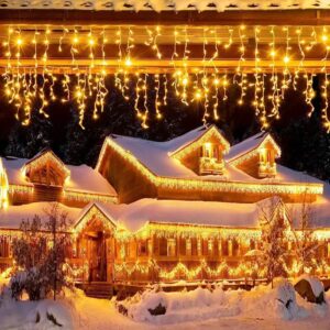 Christmas Tree Installation, 13m, 300 LEDs, Water Resistant, Fringes, Outdoor/Indoor, Warm White - Image 1