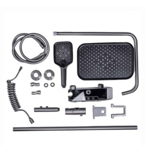 Shower column, with fixed and movable spray, 4 functions, stainless steel - Image 3