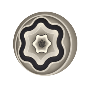 LED csillárok Modern kör alakú LED mennyezeti lámpa organikus dizájnnal – 40 cm, 36W, fekete és fehér - Image 1