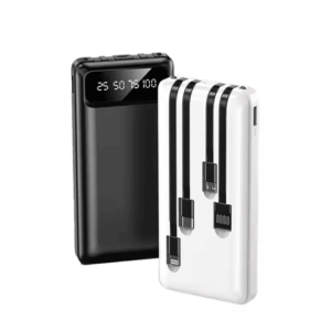 batarie externa 20000mAh Trei apărări Bancă de energie portabilă de mare capacitate cu 4 cabluri de încărcare - Image 3