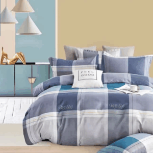 JRH bed linen, 2 persons, 100% cotton, floral print, fitted sheet 230 x 250 cm, duvet cover 200 x 230 cm, 2 pillowcases 50 x 75 cm, blue/purple