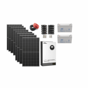 3kw complete system 3000w, 5 panels 540w, 3kw pro hybird inverter, 2 120ah 12v batteries, set of 10 mc4 plugs and 20mx4mm cables - Image 1