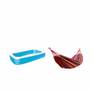 OFFER JRH inflatable pool, 201 x 150 x 51 cm, outdoor XXL family pool AND HAMMOCK GIFT - Image 1