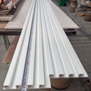 Set 14 Panouri Decorativ Riflaj WPC Lemn alb Compozit Durabil , 159×2900×23 cod culor wt153 - Image 5