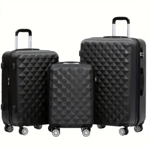 set Valize de călătorie Trolere 20/24/28inch cu roți negru - Image 1