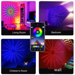 LED fireworks strip, Bluetooth/USB, Remote control/phone control, RGB, Audio synchronization, 2 cm, Multicolor - Image 4