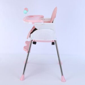 Scaun de masa multifunctional 2in1 , roz little bird cu roti - Image 2