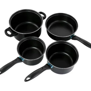 Set vase de gatit, 7 piese, otel carbon, negru - Image 4