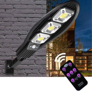 Lampa solara stradala Set de 4, COB, 90 x LED, 3 moduri de functionare, buton ON/OFF, cu telecomanda - Image 2