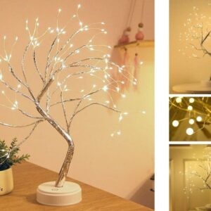 Lumină pentru copac Bonsai cu fulgi de zăpadă - Lampă artificială pentru copac cu fulgi de nea de 20 inchi cu lampă pentru copac cu fulgi de nea cu 60 LED - Image 4
