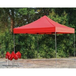 Cort Pavilion 3x3m rosu Pliabil Cadru Metal pentru Curte, Gradina, Evenimente - Image 1