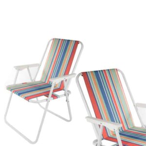 Folding Beach Chair, Vilde, 53x46.5x74 cm, Metal, Multicolor - Image 5
