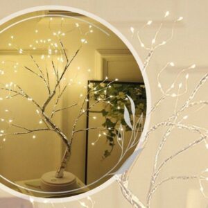 Lumină pentru copac Bonsai cu fulgi de zăpadă - Lampă artificială pentru copac cu fulgi de nea de 20 inchi cu lampă pentru copac cu fulgi de nea cu 60 LED - Image 6