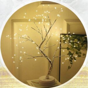 Lumină pentru copac Bonsai cu fulgi de zăpadă - Lampă artificială pentru copac cu fulgi de nea de 20 inchi cu lampă pentru copac cu fulgi de nea cu 60 LED - Image 3
