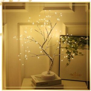 Lumină pentru copac Bonsai cu fulgi de zăpadă - Lampă artificială pentru copac cu fulgi de nea de 20 inchi cu lampă pentru copac cu fulgi de nea cu 60 LED - Image 1