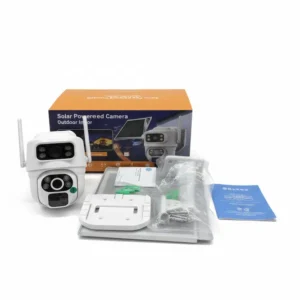 Dual Lens 4G LTE Surveillance Camera – 360° Monitoring, Solar Panel and 10X Optical Zoom